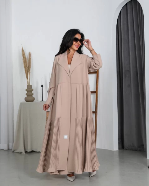 Beige Crepe Abaya IB148 Beage