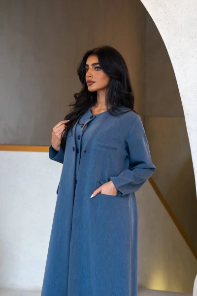 Abaya Blazer Crepe Blue IB255 Blue